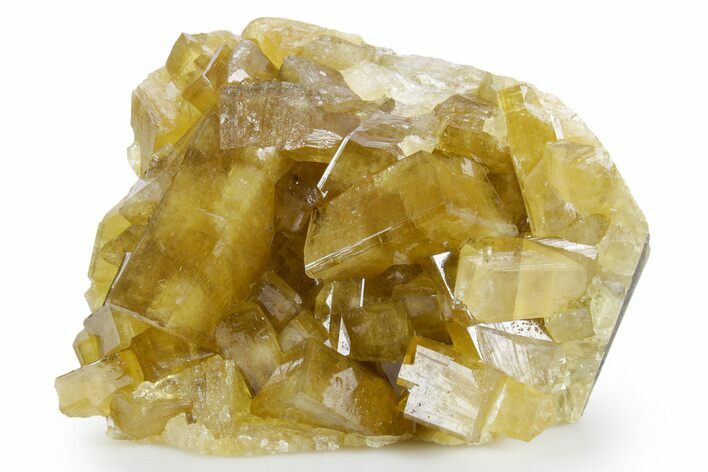 Golden Barite Crystals on Fluorite - Xiefang Mine, China #360514